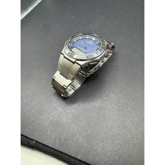 Casio Wave Ceptor Watch Men Silver Tone Blue Dial 2735 WVA-105H 50M Water Resist main image 4